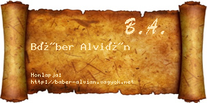 Báber Alvián névjegykártya